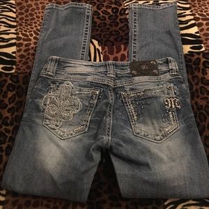 Size 28 straight legged Miss Me jeans